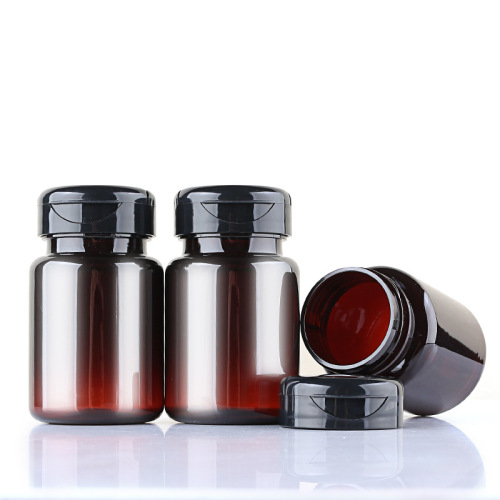 80ml brown pet capsule bottle flip top high-end health care products plastic medicine bottle pills tablets packaging