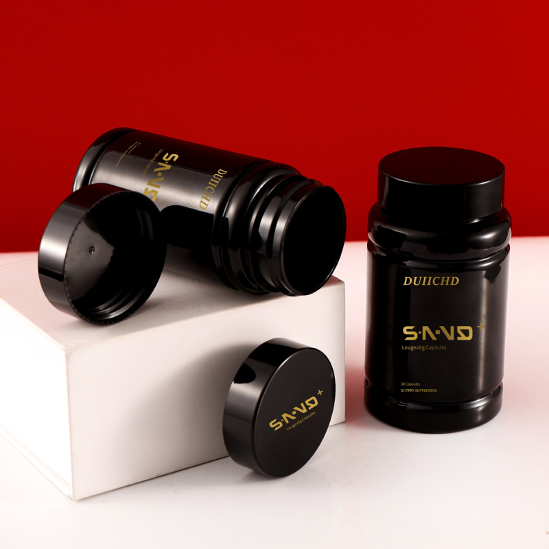 140-300 ml PET black capsule bottle black cover empty medicine bottle packing health care capsule portable thickened