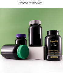 PET 400ml black capsule bottle powder packaging bottle screw cap