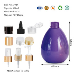PET plastic bulb bottles 120ML 200ML 300ML 480ML 750ML