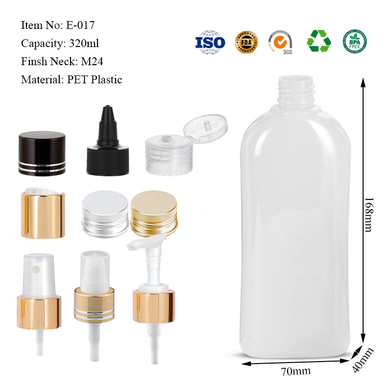 PET plastic flat bottles 120ML 300ML 500ML 750ML 1000ML