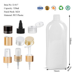 PET plastic flat bottles 120ML 300ML 500ML 750ML 1000ML