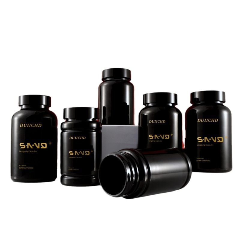 140-300 ml PET black capsule bottle black cover empty medicine bottle packing health care capsule portable thickened
