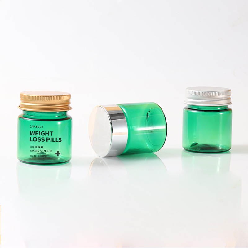 PET plastic bottle 30ml semi-transparent green bottle food grade packaging general empty bottle small medicine bottle sealed sub-bottle