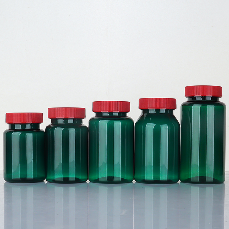 Dark green 80-150 ml high-end health care product bottle pet plastic bottle empty medicine bottle soft capsule bottle