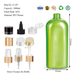 PET plastic flat bottles 120ML 300ML 500ML 750ML 1000ML