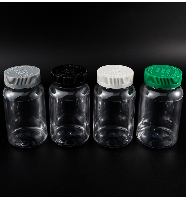High-end 400ml health product bottle Panax notoginseng powder capsule bottle press cap saffron dendrobium PET transparent bottle
