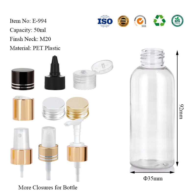 PET plastic cosmo bottles 60ML 100ML 120ML 200ML 250ML 500ML