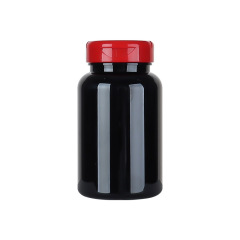 200ML black PET plastic large capacity health care product bottle Cordyceps saffron capsule packaging large bottle PP flip cover