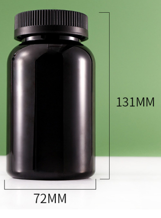 PET 400ml black capsule bottle powder packaging bottle screw cap