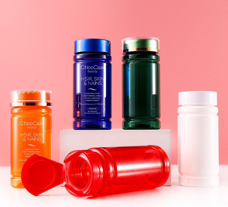 100ml bamboo bottle PET capsule bottle 100ML health care product bottle thickened