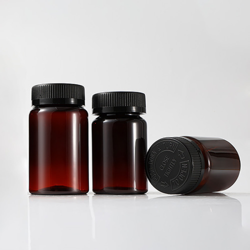 PET80-150ml capsule bottle black screw cap 120ml plastic bottle safety cap thickened portable
