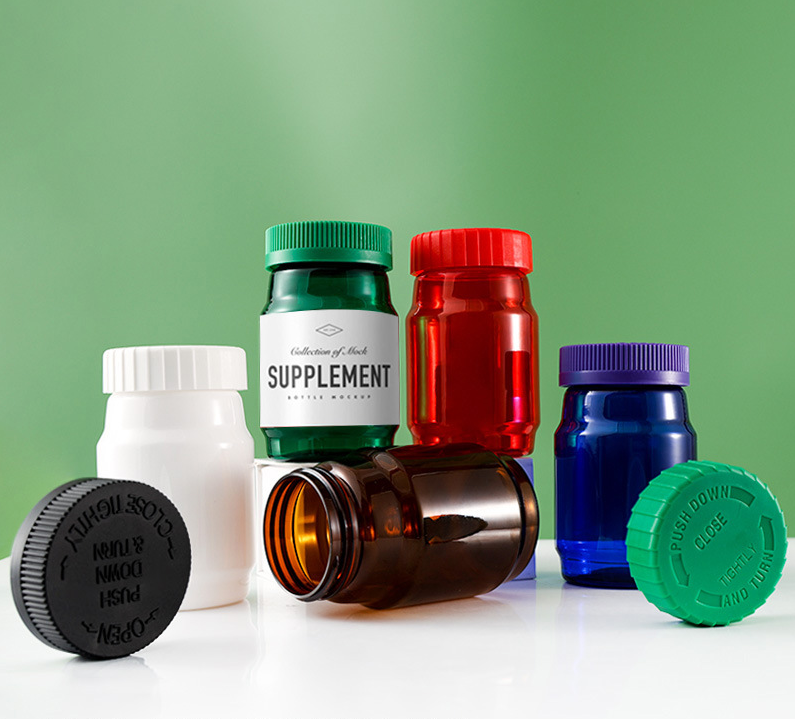 Big belly bottle 265cc capsule packaging bottle press screw cap PET health care product bottle white empty bottle