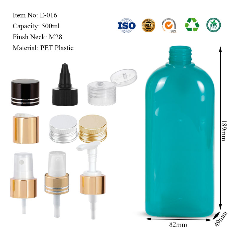 PET plastic flat bottles 120ML 300ML 500ML 750ML 1000ML