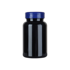 200ML black PET plastic large capacity health care product bottle Cordyceps saffron capsule packaging large bottle PP flip cover