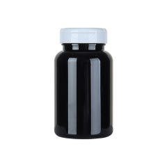 200ML black PET plastic large capacity health care product bottle Cordyceps saffron capsule packaging large bottle PP flip cover