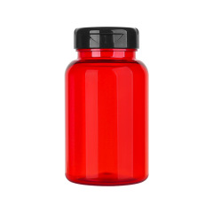 PET 225ml translucent red bottle Cordyceps powder tablet candy health care product bottle PP flip cover sealed packaging