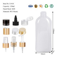 PET plastic flat bottles 120ML 300ML 500ML 750ML 1000ML