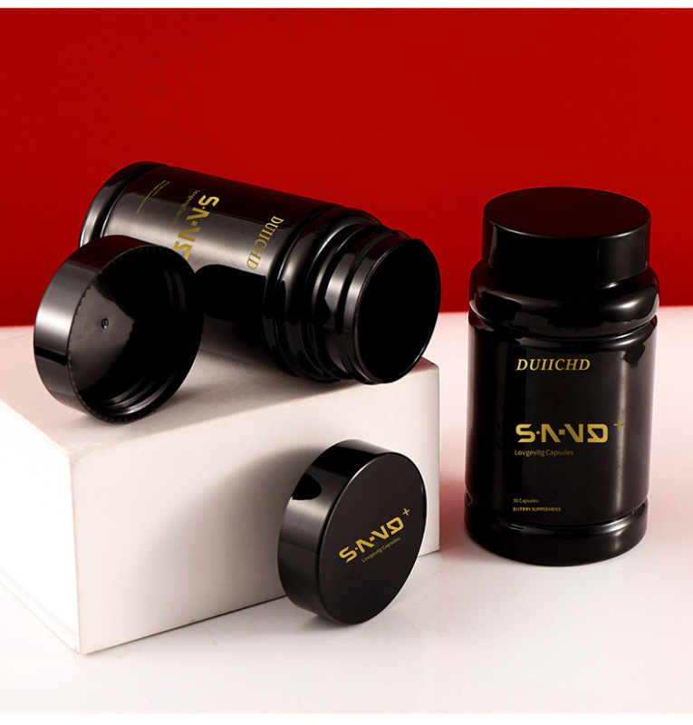 140-300 ml PET black capsule bottle black cover empty medicine bottle packing health care capsule portable thickened