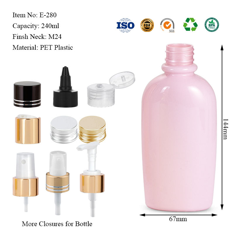 PET plastic ring-top flat bottles 120ML 230ML 500ML 780ML