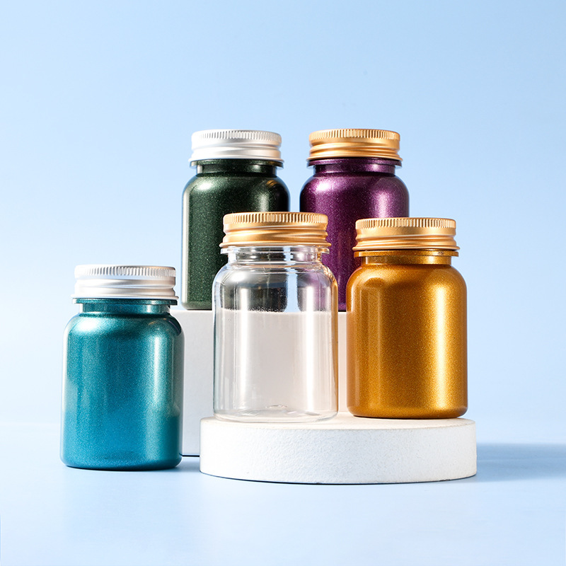 Food grade PET 80ml large ring bottle health care product bottle capsule bottle sub-bottle aluminum cap bottle tablet bottle