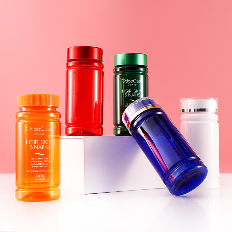100ml bamboo bottle PET capsule bottle 100ML health care product bottle thickened