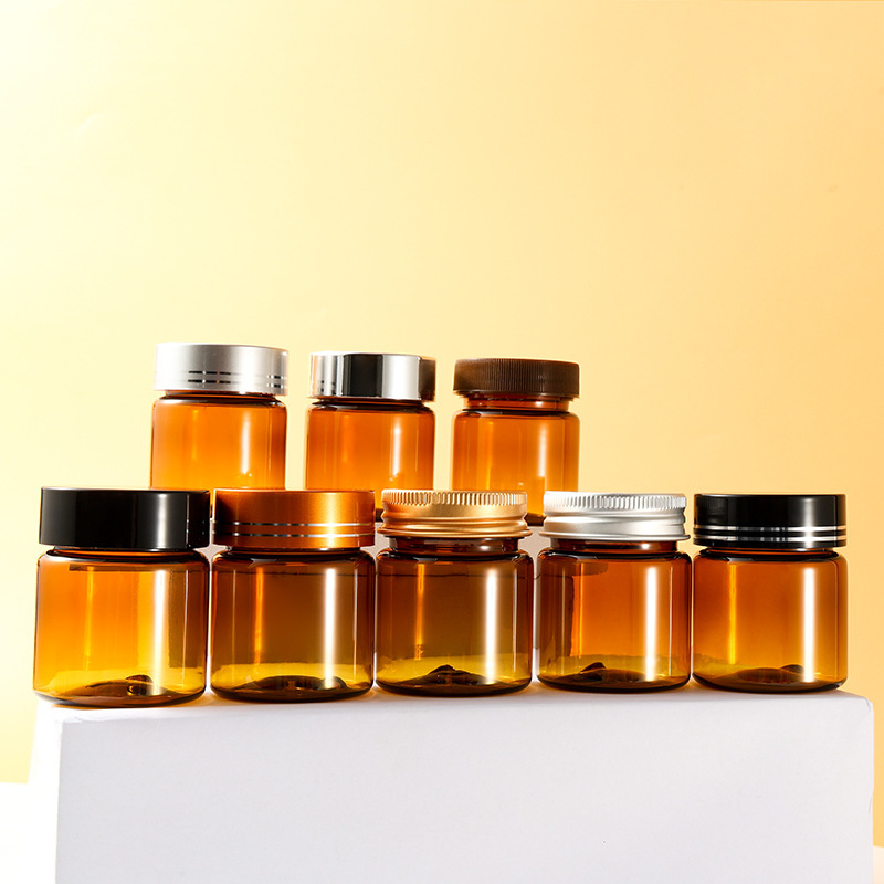 PET plastic bottle 30ml brown bottle food grade packaging general empty bottle small medicine bottle sealed sub-bottle