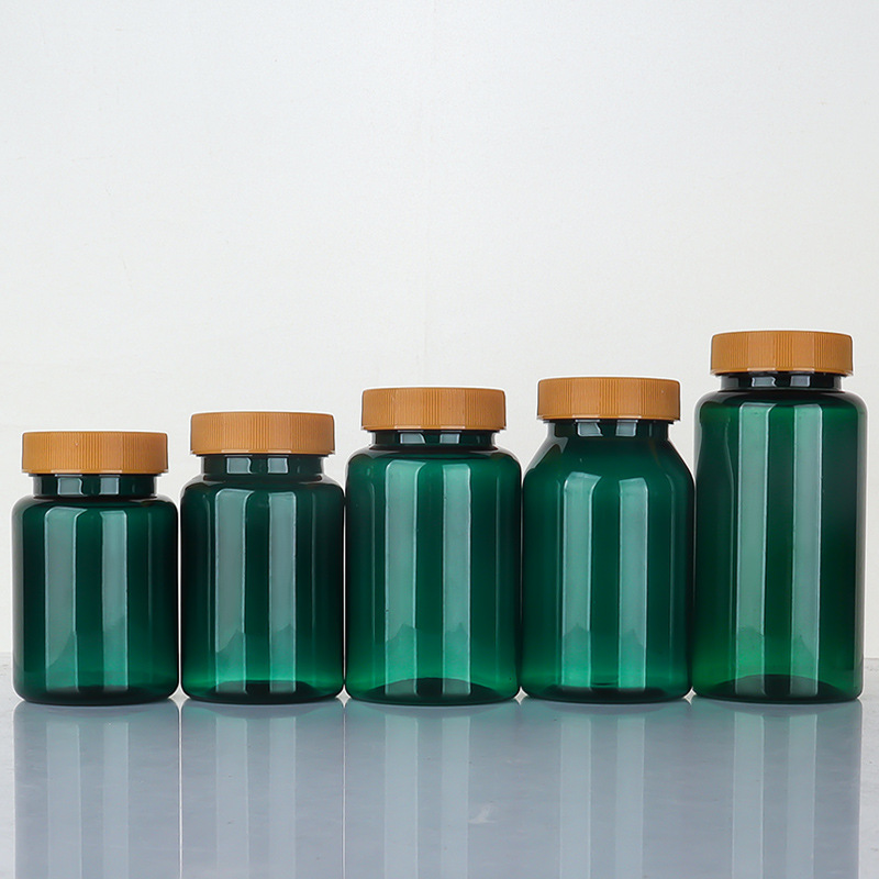 Dark green 80-150 ml high-end health care product bottle pet plastic bottle empty medicine bottle soft capsule bottle