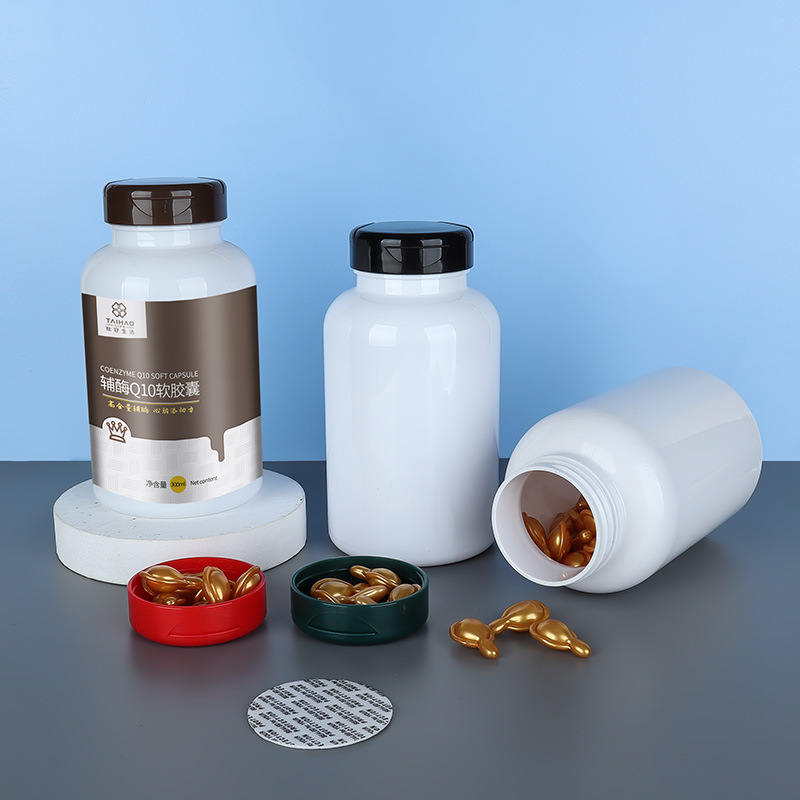300ML maca vitamin tablet health care product bottle white light-proof bottle flip-top capsule pill bottle