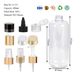 PET plastic venice round bottles 300ML 520ML 800ML 980ML