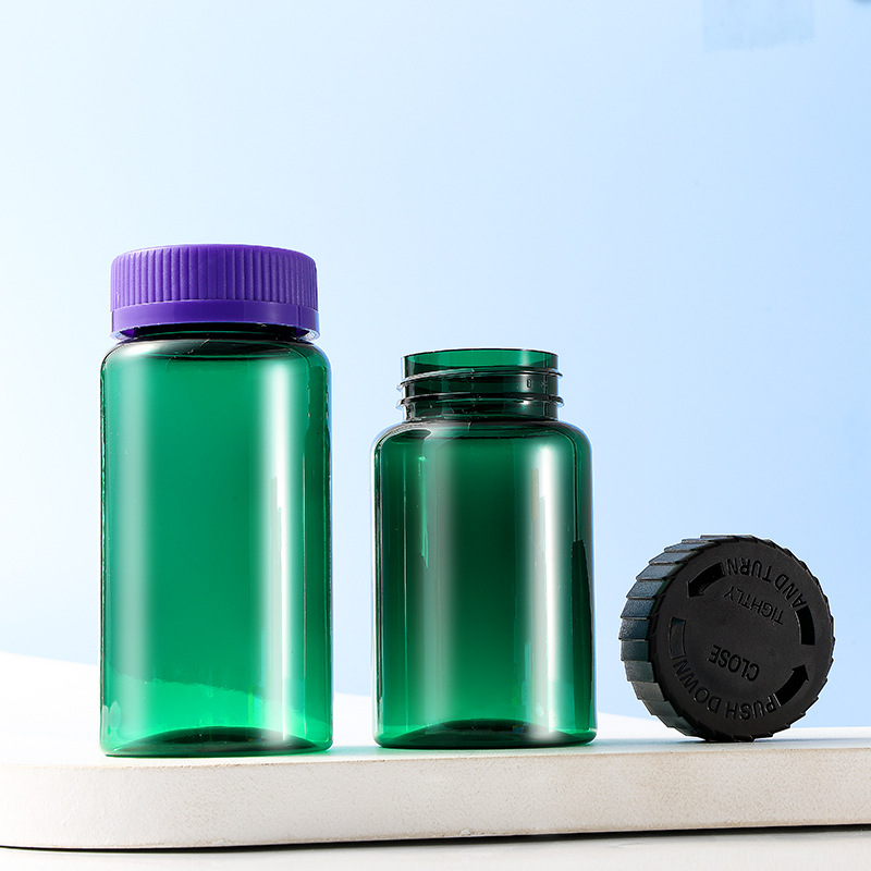 Green empty bottle 80-150ml capsule bottle press screw cap food grade medicine bottle empty bottle small bottle
