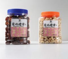 850ml transparent jar food grade PET plastic wide mouth bottle dried fruit melon seeds special shaped sub-bottle