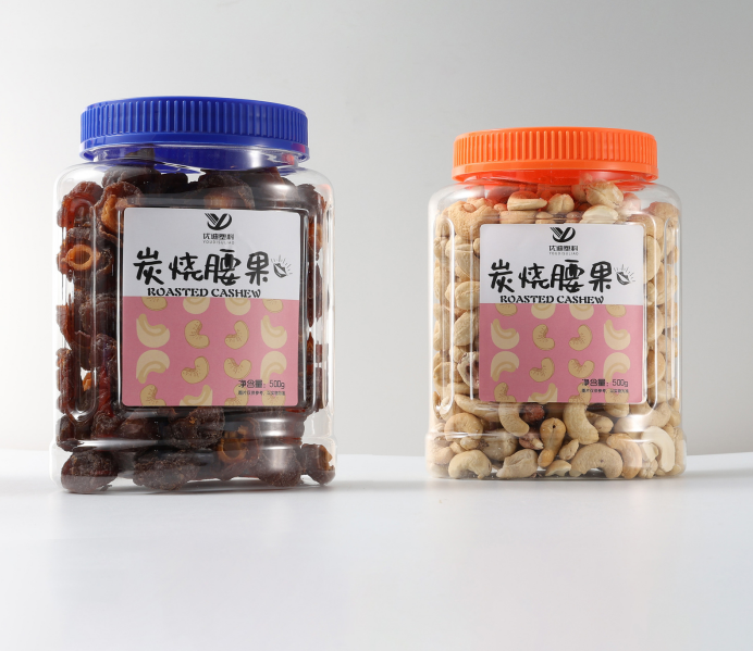 850ml transparent jar food grade PET plastic wide mouth bottle dried fruit melon seeds special shaped sub-bottle