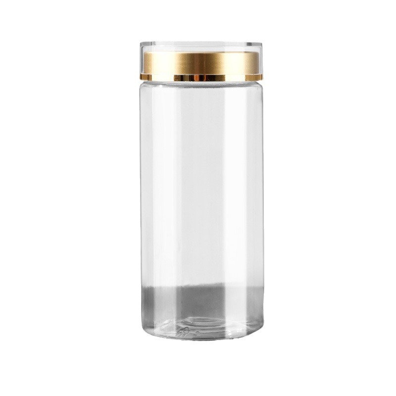 High transparency pet transparent plastic bottle 470ml food grade American ginseng 250g sealed can Panax notoginseng powder black wolfberry can