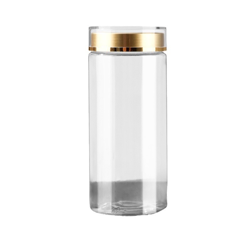 High transparency pet transparent plastic bottle 470ml food grade American ginseng 250g sealed can Panax notoginseng powder black wolfberry can