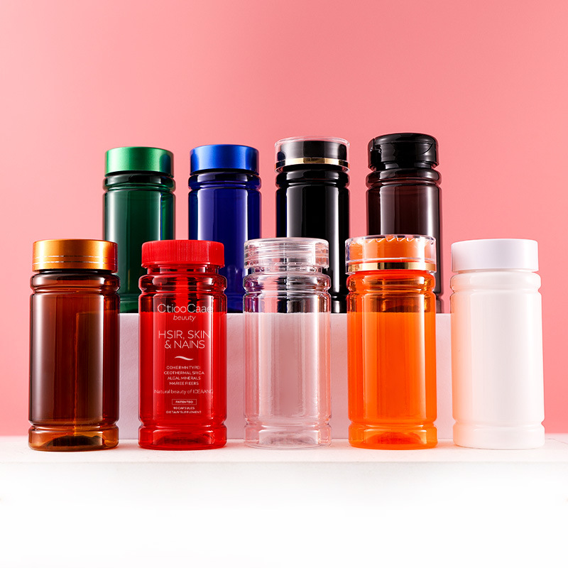 100ml bamboo bottle PET capsule bottle 100ML health care product bottle thickened