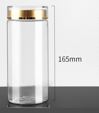 High transparency pet transparent plastic bottle 470ml food grade American ginseng 250g sealed can Panax notoginseng powder black wolfberry can