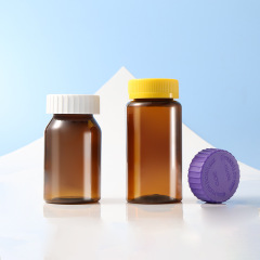 Small bottle brown 80-150ml capsule bottle press screw cap food grade medicine bottle plastic bottle medicine bottle
