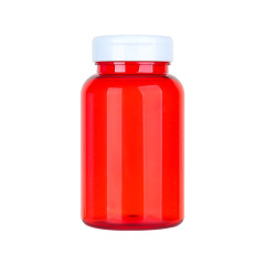 PET 225ml translucent red bottle Cordyceps powder tablet candy health care product bottle PP flip cover sealed packaging