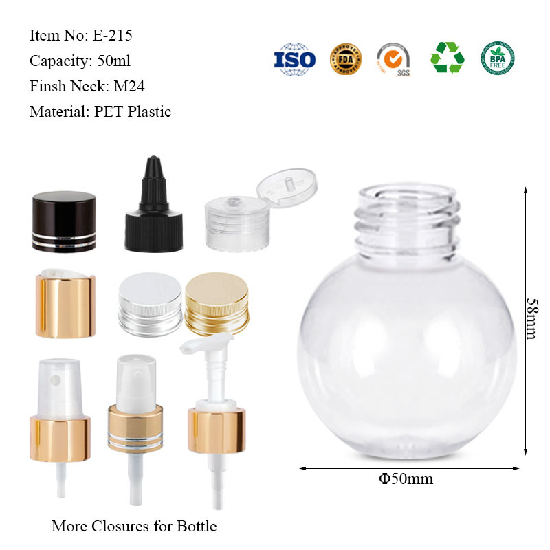 PET plastic ball bottles 50ML 90ML 150ML 250ML 320ML 450ML 1000ML