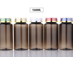 PET plastic bottle 120ml translucent black health food packaging bottle