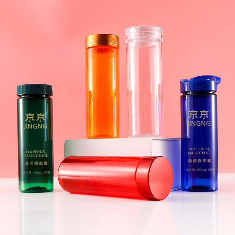 Packaging bottle 120ml straight bottle PET health care product bottle capsule bottle medicine bottle high-end packaging bottle empty bottle
