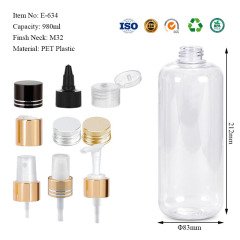 PET plastic venice round bottles 300ML 520ML 800ML 980ML