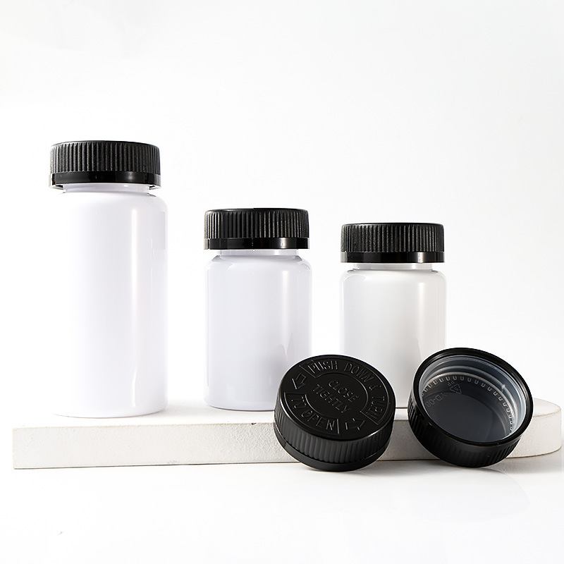 PET 80cc white light-proof plastic bottle 120ml capsule bottle tablet bottle black screw cap bottle thickened
