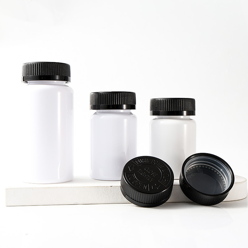 PET 80cc white light-proof plastic bottle 120ml capsule bottle tablet bottle black screw cap bottle thickened