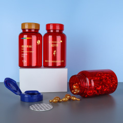 PET 225ml translucent red bottle Cordyceps powder tablet candy health care product bottle PP flip cover sealed packaging