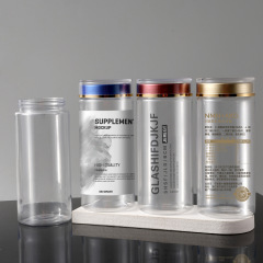 High transparency pet transparent plastic bottle 470ml food grade American ginseng 250g sealed can Panax notoginseng powder black wolfberry can