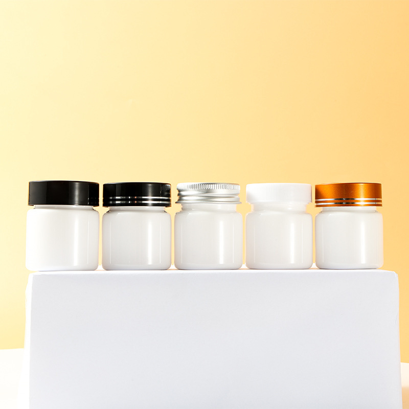30ml white bottle food grade packaging capsule empty bottle small medicine bottle sealed sub-bottle PET plastic bottle