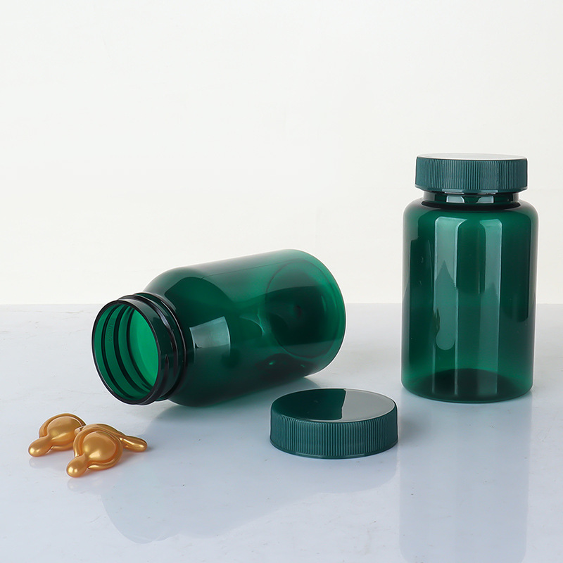 Dark green 80-150 ml high-end health care product bottle pet plastic bottle empty medicine bottle soft capsule bottle