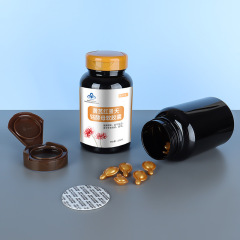 225ML black plastic health care product bottle, light-proof, large-capacity filling capsule bottle, cordyceps tablet bottle